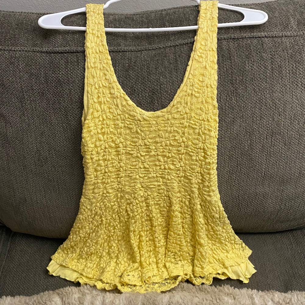 Peplum lace tank top
